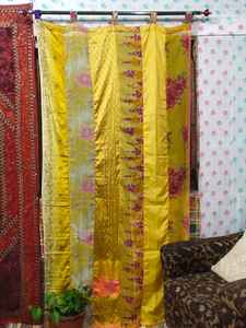 Cortina Vintage de Seda Amarilla para Decoración del Hogar, Versátil para Dormitorio, Sala de Estar, Comedor u Oficina - Product Image 4