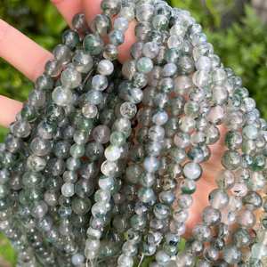 Bosque verde musgo ágata Rondelle cuentas crecimiento de puesta a tierra equilibrio emocional fabricación de joyas uso espiritual meditación curación regalo - Product Image 3