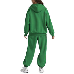 Logo OEM personnalisé Ensemble de 2 pièces pour femmes Ensembles de jogging Survêtements de sport Survêtements Broderie Fermeture Éclair Ensemble veste et pantalon - Product Image 6