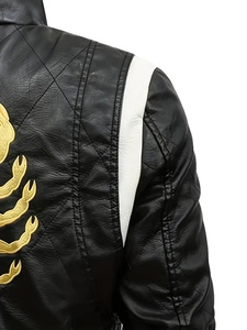 Nouvelles vestes en cuir pour hommes avec broderie et patchwork, logo personnalisé, vestes d'hiver pour l'extérieur, vente en gros, vestes coupe-vent vintage - Product Image 4