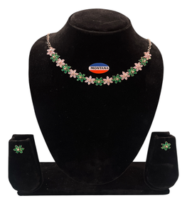 Elegant D880 Diamond Jewelry Set Stylish Classic Vintage <b>Necklace</b> and Earrings for Anniversaries and Parties - Product Image 3