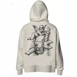 Full Zip High Quality Eco-Friendly Breathable Knitted Fabric Heavy Weight Streetwear Custom Logo Unisex Oversize Men's <b>Hoodie</b> - Product Image 2