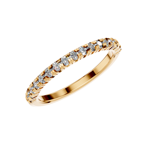 2025 à la mode classique minimaliste demi-éternité bague en diamant 14K or mince empilable bande mariage bijoux fins pour les femmes usine - Product Image 6