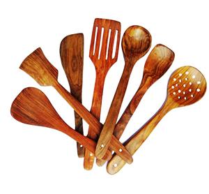 Wood Cooking Utensil Set WOODEN <b>SALAD</b> <b>SERVER</b> SET OF 2 HAND MADE UNIQUE KITCHENWARE ITEM - Product Image 6