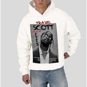 100% coton sweats à capuche blanc épais polaire poids lourd sweats à capuche surdimensionnés impression personnalisée Logo hommes sweats à capuche et sweat-shirts - Product Image 2