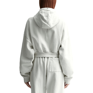 เสื้อฮู้ดลำลองแขนยาวสำหรับผู้หญิง, เสื้อครอปท็อปมีฮู้ดผ้าฝ้าย100% พิมพ์ลายปักด้านหน้ามาใหม่ - Product Image 3