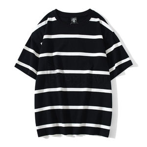 Camiseta de Manga Corta de Algodón Puro de 220 g, Estilo Europeo Americano, Talla Grande, Cuello Redondo, Estilo Informal - Product Image 3