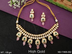 Kundan jewelry ensemble de colliers fantaisie en or - Product Image 4