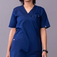 Ensembles d'uniformes d'infirmière personnalisés de haute qualité pour femmes, grandes tailles, décontractés, printemps-été, avec patchs brodés, 100 % coton, écologiques