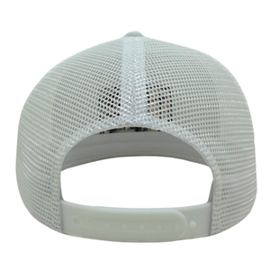 Sombrero de camionero 6 paneles Contraste personalizado Logotipo bordado Parches tejidos Malla blanca Gorra estructurada Hebilla de un solo pecho de plástico OEM - Product Image 6