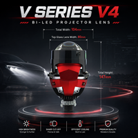 VAHID V4 Lentilles de projecteur Bi-LED haute puissance pour voiture, phares LED H4 H7 H11, lentille de projecteur Bi-LED pour voiture, double laser