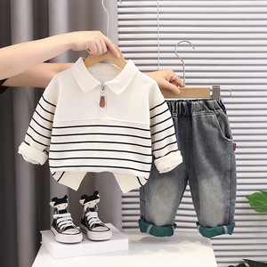 Set Due Pezzi per Neonati Maschi: Camicia a Maniche Lunghe e Pantaloncini in Cotone con Stampa Cartoon per Primavera e Autunno - Product Image 3
