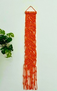 Décoration murale en macramé de forme verticale simple pour la décoration moderne de la maison, salon, chambre à coucher et affichage intérieur en provenance d'Inde - Product Image 4