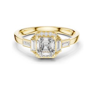 แหวนเพชรทรง Asscher ขนาด 0.78 กะรัต สำหรับผู้หญิง ความใส VVS-VS สี EF มีให้เลือกทั้งทองชมพู ทองเหลือง ทองขาว และเงิน 925 - Product Image 1