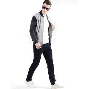 Blouson universitaire personnalisable de haute qualité en polyester et cuir, col montant, manches longues, fermeture éclair, hiver, style urbain - Product Image 5