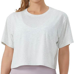 เสื้อครอปออกกำลังกายดีไซน์ใหม่ปี 2026 สำหรับทุกเพศ แขนสั้น ทรงบ็อกซี่ เหมาะสำหรับโยคะ วิ่ง ผ้าคอตตอนออร์แกนิค 100% - Product Image 5
