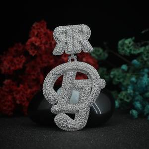 Luxury Round Brilliant Cut Moissanite Initial Letter Pendant Custom <b>Alphabet</b> Jewelry Gift for Men & Women by Phoenix Enterprise - Product Image 1