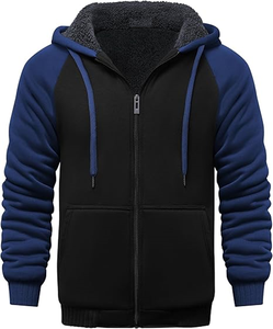 <b>Mens</b> Fleece <b>Lined</b> Pullover <b>Hoodie</b> Thick Hooded Jacket Winter Warm Casual Solid Digital Printing Athletic Sweatshirt - Product Image 1