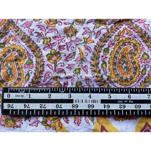 Textile imprimé léger de bloc de main de tissu de coton indien pour des robes d'été des femmes Caftans pour des couvertures de rideaux également pour - Product Image 4