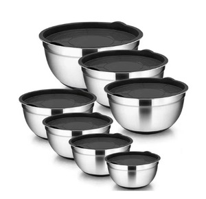 Bol à salade en acier inoxydable avec couvercle en plastique, saladier avec couvercle, bol à salade métallique, article le plus vendu en 2025 - Product Image 6