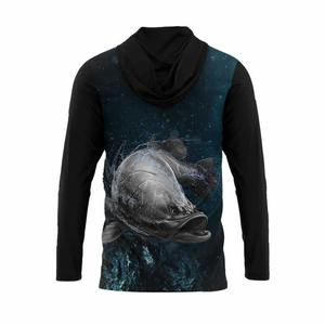 Sweat à capuche de pêche en gros Pull léger à manches longues avec cache-cou et contrôle de l'humidité pour la randonnée et la pêche à la ligne RTS - Product Image 2