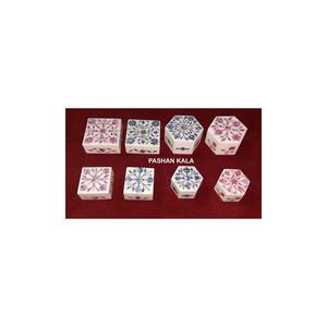 Indian Handicrafts Manufacturing Pure <b>White</b> Marble Mother of Pearl Inlay <b>Boxes</b> and Hexagonal Inlay <b>Boxes</b> for Jewellery <b>Chocolate</b> - Product Image 1