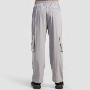 Pantalon gris clair 100 % coton avec poches flexibles, logo personnalisable, en velours côtelé tissé, taille XL, coupe droite avec fermetures éclair, léger - Product Image 3