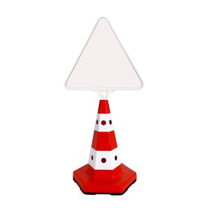 Ensemble de cônes de signalisation et de balises réfléchissantes classiques blancs, type œil de chat, avec clou routier solaire en aluminium durable pour la sécurité routière - Product Image 1