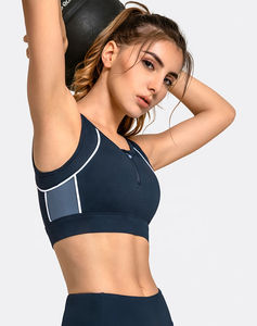 Sujetador deportivo con cremallera frontal 1/2 con chaleco de cuello alto en la espalda para mujer Fitness Wear - Product Image 2