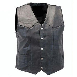 Gilet coupe-vent de meilleure qualité vintage haut de gamme pour hommes Gilet personnalisé en cuir véritable chaud pour l'hiver directement fabricant pakistanais - Product Image 5