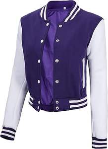 Veste universitaire pour femmes, style lettreman, boutonnée, veste de baseball, logo personnalisé, OEM, vêtements de rue - Product Image 2