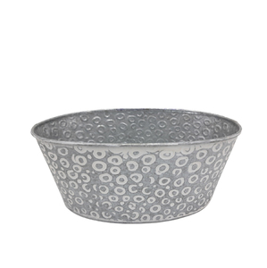 Elegante maceta ovalada de metal Oxodise Blanco Antiguo Interior/Exterior Piso Decoración para el hogar Aplicación de jardín - Product Image 1