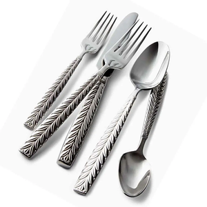 9PCS Couverts en acier inoxydable Couverts de table Couverts Décoratifs en acier miroir artisanat naturel - Product Image 5