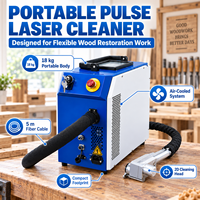 Machine de nettoyage laser portable 300W, outil de restauration du bois à laser pulsé pour l'élimination des taches, du vernis et de la peinture, réparation de surface