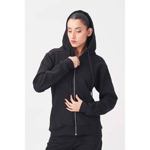 Sweat à capuche et sweat-shirt zippé noir classique pour femme - Product Image 5