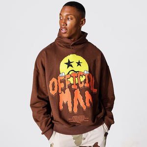 Pull à capuche épais 100% coton pour hommes, séchage rapide, respirant, coupe ajustée, polaire d'hiver avec motif solide, motif bouffant imprimé - Product Image 5