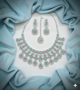 Conjunto de Collar y Aretes de Novia de Moda para Mujer, Joyería Tradicional para Fiesta de Bodas, Calidad Premium para Venta al por Mayor - Product Image 2