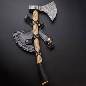 Hacha de Acero de Damasco Hecha a Mano, Hacha Resistente para Exteriores con Mango de Madera Dura, Hacha de Acero de Damasco - Product Image 2