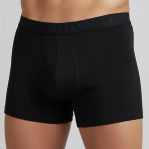 Boxers avec logo personnalisé tissé sur la ceinture Boxers longs confortables avec tissu micromodal pour hommes Impression personnalisée - Product Image 1