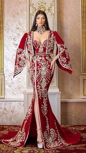 Luxury Evening Dresses Breathable Mesh Sequin Rhinestone Strapless Mermaid Silhouette Floor-Length Built-in Bra Handmade - Product Image 2