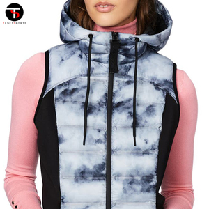Chaleco acolchado con capucha para mujer de alta calidad, chaquetas sin mangas con sublimación, ropa de mujer transpirable de estilo de algodón a la moda - Product Image 2
