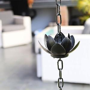 Hot Selling <b>Copper</b> Plated Rain Chain Hammered Design Decorative Rain Chain for Home <b>Garden</b> Hanging Decoration - Product Image 6
