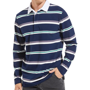 Polo de fitness décontracté pour hommes, tissu tricoté 100% coton, séchage rapide, confortable et extensible, grande taille, vente en gros - Product Image 4