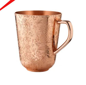 Mug en cuivre gaufré élégant 2026 avec finition polie brillante pour hôtels - Product Image 1
