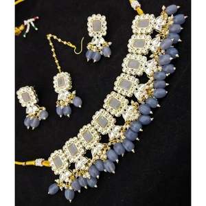 Elegante Kundan Gargantilla Collar Set Producto de joyería fina - Product Image 1