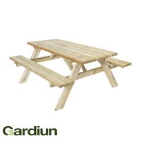 Table de pique-nique de jardin avec bancs pliants pour 8 invités | Fournitures de jardin en plein air | Produit prêt à être expédié depuis l'Espagne