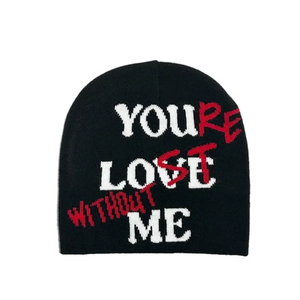 Vente en gros d'usine de chapeaux imprimés tendance en satin de soie style Y2K pour femmes vente en gros de bonnet tricoté en jacquard avec logo personnalisé - Product Image 6