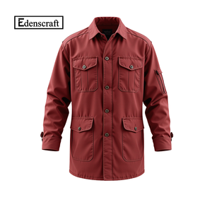 Veste Safari Homme Grande Taille Marron Imperméable 100% Coton Style Smart Casual Chemise Utilitaire Légère pour Activités de Plein Air et Travail - Product Image 6