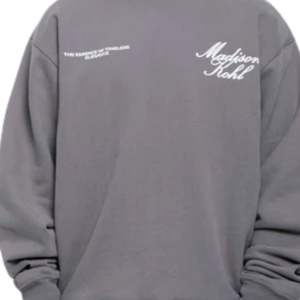 Time Flies Oversized Crewneck <b>Sweatshirt</b> <b>Grey</b> Heavyweight Cotton Fleece Relaxed Fit Streetwear Ribbed Cuffs Stylish Durable - Product Image 6