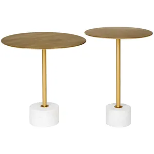 Table d'appoint en fonte d'aluminium massif dessus doré avec base lourde pour la décoration de la maison et du jardin disponible en vrac quantité - Product Image 4